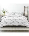 Home Collection Down Alt Magnolia Grey Patterned Comforter Set In White
