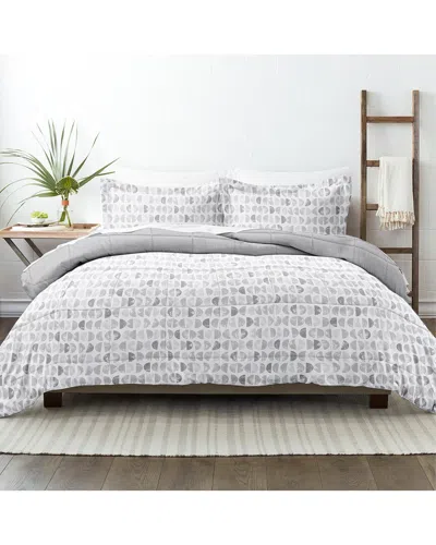 Home Collection Down Alt Moonlight Stars Reversible Comforter Set In White