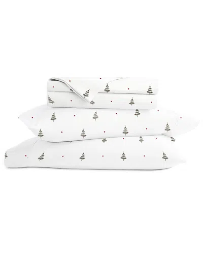 Home Collection Holiday Pattern Sheet Set - Christmas Tree In White