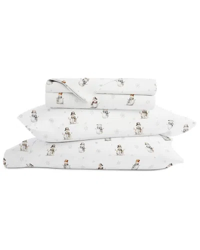 Home Collection Holiday Pattern Sheet Set - Snowman In White