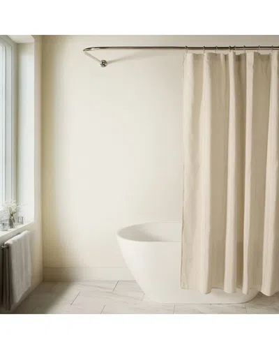 Home Collection Linen-look Textured Woven Shower Curtain