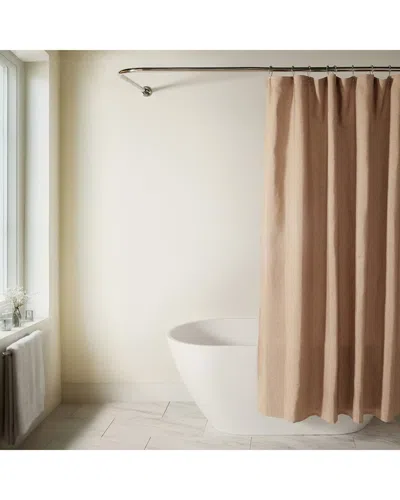 Home Collection Linen-look Textured Woven Shower Curtain