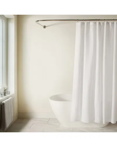 Home Collection Linen-look Textured Woven Shower Curtain In Multi