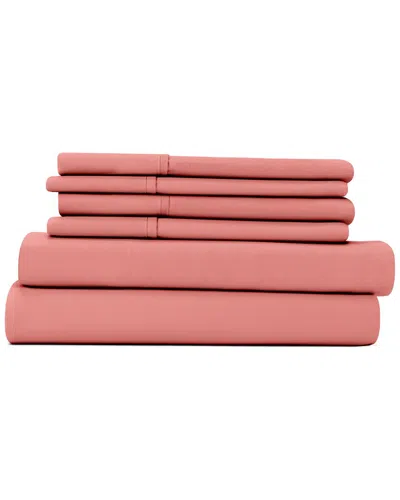 Home Collection Luxury Ultra Soft 6pc Solid Bed Sheet Set In Pink
