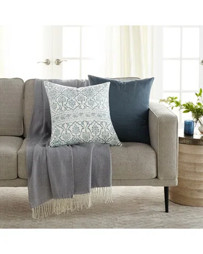 Home Collection Pack Of 2 Antique Floral Throw Pillows In Blue