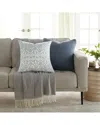 Home Collection Pack Of 2 Antique Floral Throw Pillows In Grey