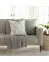 Home Collection Pack Of 2 Antique Floral Throw Pillows In Grey