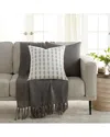 Home Collection Pack Of 2 Patterned Throw Pillows In Grey