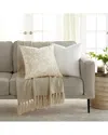 Home Collection Pack Of 2 Slub Distressed Floral Throw Pillows