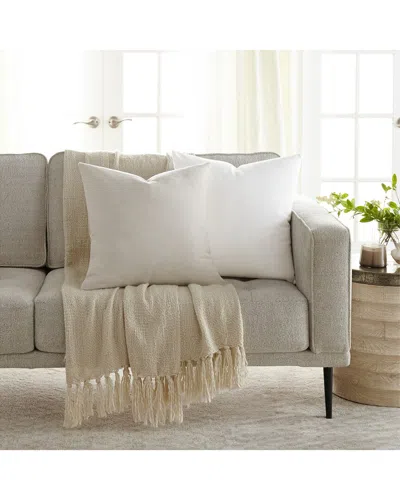 Home Collection Pack Of 2 Slub Throw Pillows In Neutral