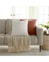 Home Collection Pack Of 2 Slub Throw Pillows In Orange