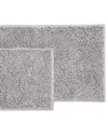 Home Collection Pack Of 2 Soft Absorbent Chenille Bath Mats With Anti-skid Rubber Backing In Gray