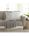 Home Collection Pack Of 2 Willow Slub Throw Pillows In Grey