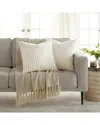 Home Collection Pack Of 2 Slub Distressed Floral Throw Pillows
