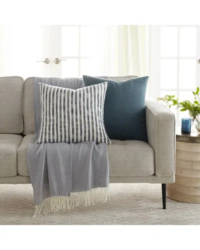 Home Collection Pack Of 2 Yarn-dyed Patterned Throw Pillows In Blue