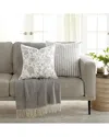 Home Collection Pack Of 2 Yarn-dyed Patterned Throw Pillows In Grey