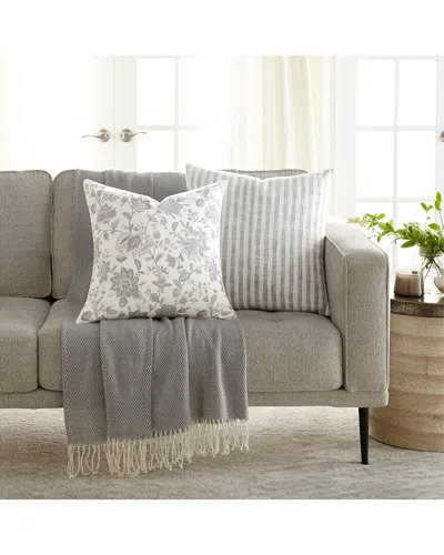 Home Collection Pack Of 2 Yarn-dyed Patterned Throw Pillows In Grey