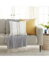 Home Collection Pack Of 2 Yarn-dyed Patterned Throw Pillows In Yellow