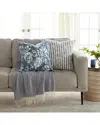 Home Collection Pack Of 2 Yarn-dyed Throw Pillows In Blue