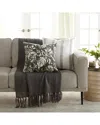 Home Collection Pack Of 2 Yarn-dyed Throw Pillows In Grey