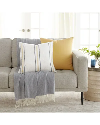 Home Collection Pack Of 2 Yarn-dyed Patterned Throw Pillows In Yellow