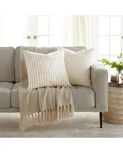 Home Collection Pack Of 2 Yarn-dyed Patterned Throw Pillows In Neutral