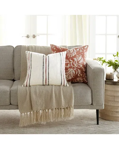 Home Collection Pack Of 2 Yarn-dyed Throw Pillows In Orange