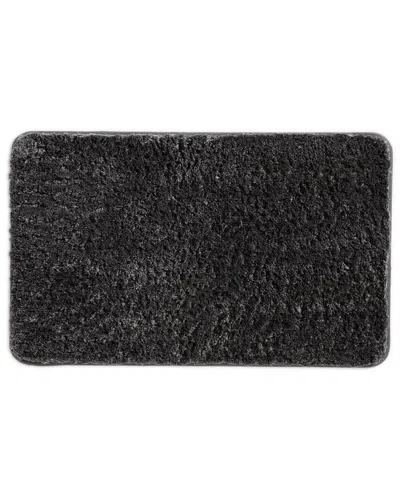 Home Collection Plush Absorbent Bath Mat With Anti-skid Rubber Backing In Black