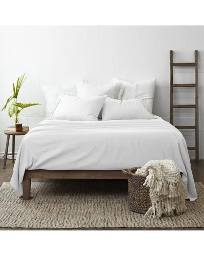 Home Collection Premium Checkered Embossed 4pc Bed Sheet Set In White