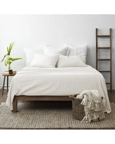 Home Collection Premium Checkered Embossed 4pc Bed Sheet Set In White