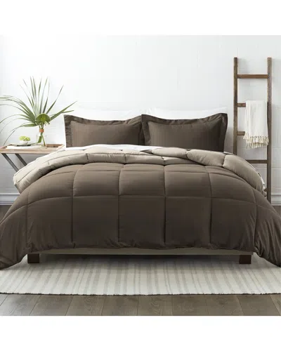 Home Collection Premium Down Alternative Reversible Comforter Set In Brown