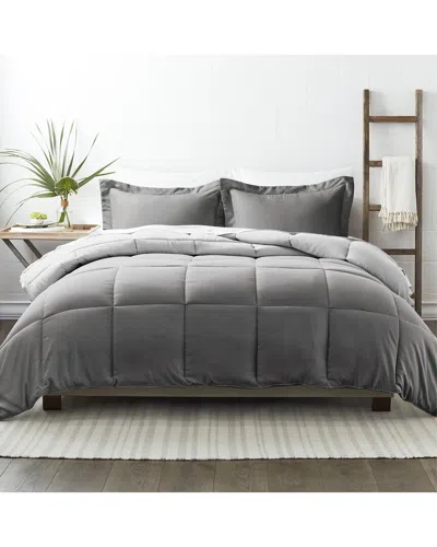 Home Collection Premium Down Alternative Reversible Comforter Set In Gray