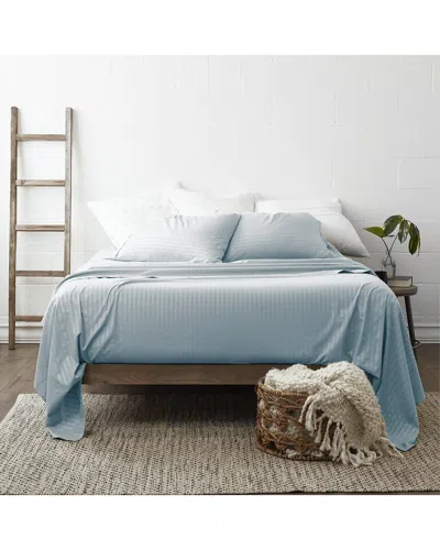 Home Collection Premium Striped Embossed 4pc Bed Sheet Set