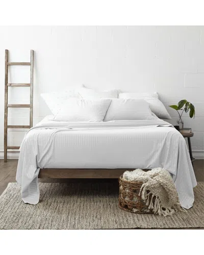 Home Collection Premium Striped Embossed 4pc Bed Sheet Set In Multi
