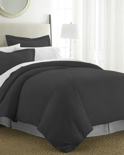 Home Collection Premium Ultra Soft 3pc Duvet Cover Set In Black
