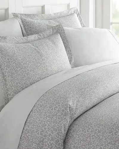 Home Collection Premium Ultra Soft 3pc Vine Trellis Print Duvet Cover Set In Gray