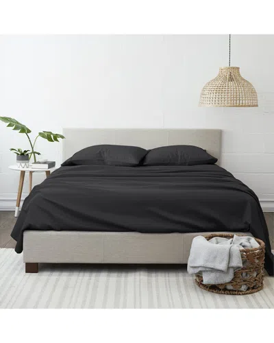 Home Collection Premium Ultra Soft 4pc Bed Sheet Set In Black
