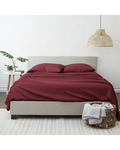 Home Collection Premium Ultra Soft 4pc Bed Sheet Set In Burgundy