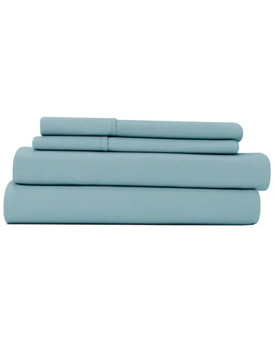 Home Collection Premium Ultra Soft 4pc Solid Bed Sheet Set In Blue