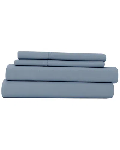 Home Collection Premium Ultra Soft 4pc Solid Bed Sheet Set In Blue