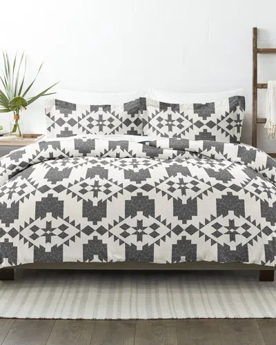 Home Collection Premium Ultra Soft Adobe Diamond 3pc Reversible Duvet Cover Set In Gray