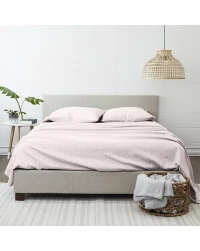 Home Collection Premium Ultra Soft Classic In Pink Pattern 4pc Bed Sheet Set