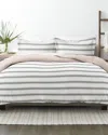 Home Collection Premium Ultra Soft Desert Stripe 3pc Reversible Duvet Cover Set In Rose