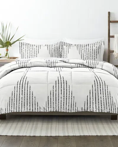Home Collection Premium Ultra Soft Diamond Stripe Down-alternative Comforter In White