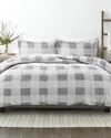 Home Collection Premium Ultra Soft Gingham Down-alternative Comforter In Gray