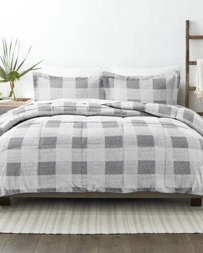 Home Collection Premium Ultra Soft Gingham Down-alternative Comforter In White