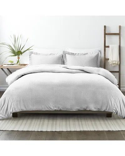 Home Collection Premium Ultra Soft Polaris Pattern 3pc Duvet Cover Set In Gray