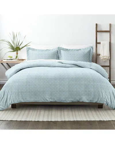 Home Collection Premium Ultra Soft Polka Dot Pattern 3pc Duvet Cover Set In Blue