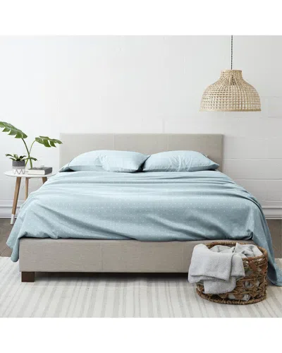 Home Collection Premium Ultra Soft Polka Dot Pattern 4pc Bed Sheet Set In Blue