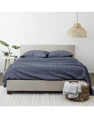Home Collection Premium Ultra Soft Polka Dot Pattern 4pc Bed Sheet Set In Blue
